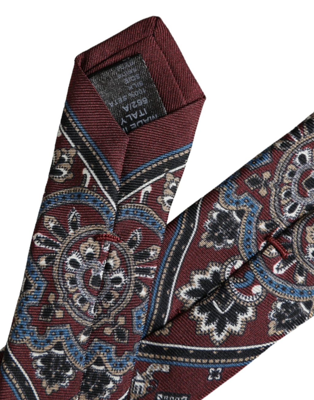 Dolce &amp; Gabbana – Bordeauxfarbene, bedruckte, verstellbare Herrenkrawatte aus 100 % Seide