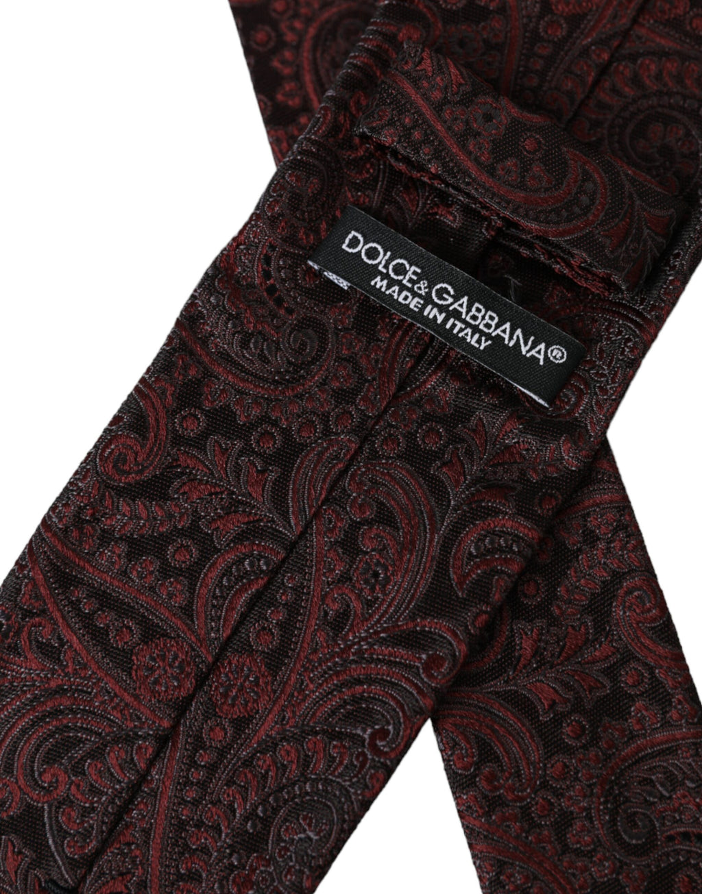 Dolce &amp; Gabbana Bordeaux gemusterte verstellbare Seidenkrawatte für Herren