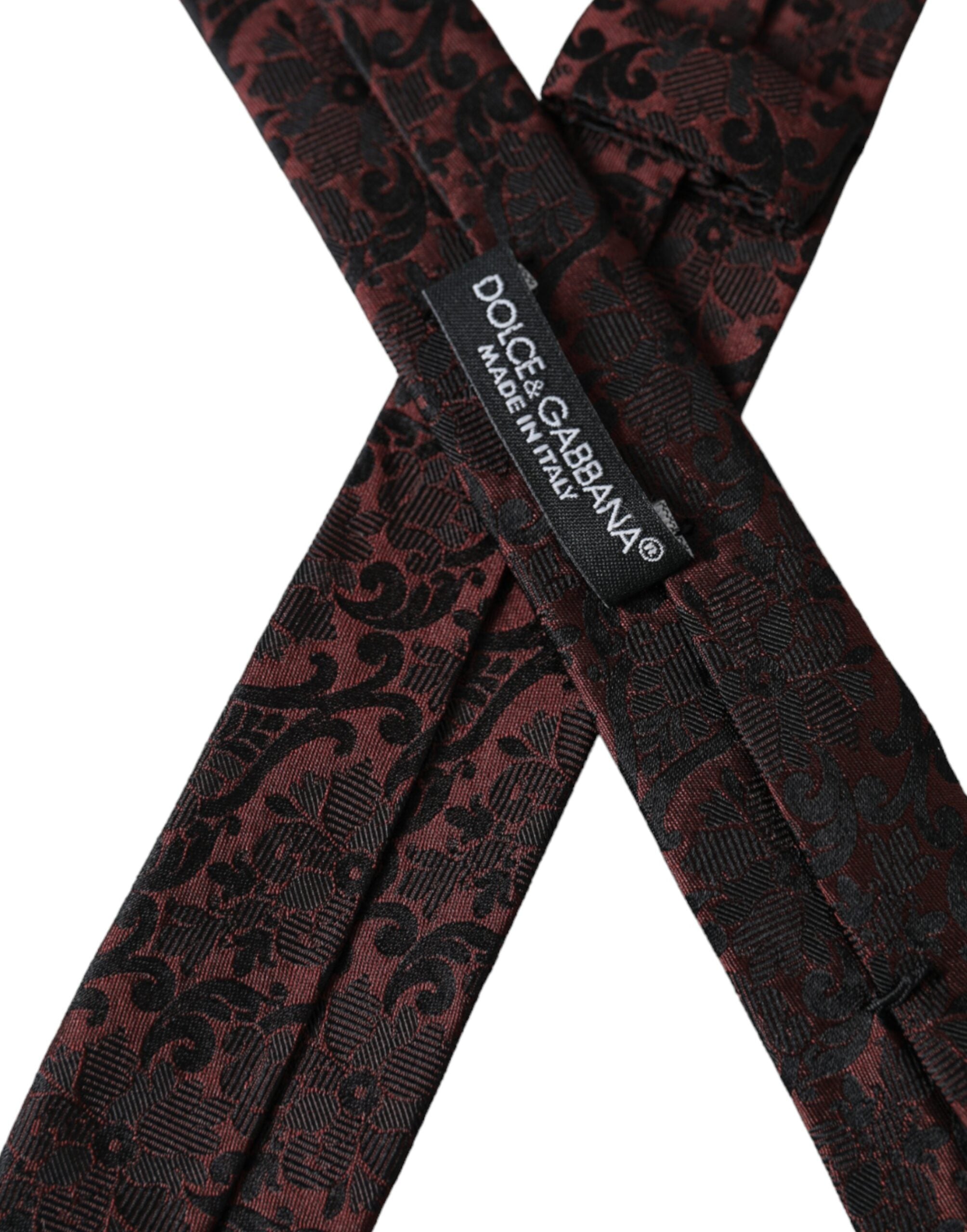 Dolce &amp; Gabbana – Verstellbare Seidenkrawatte mit Blumenmuster in Kastanienbraun