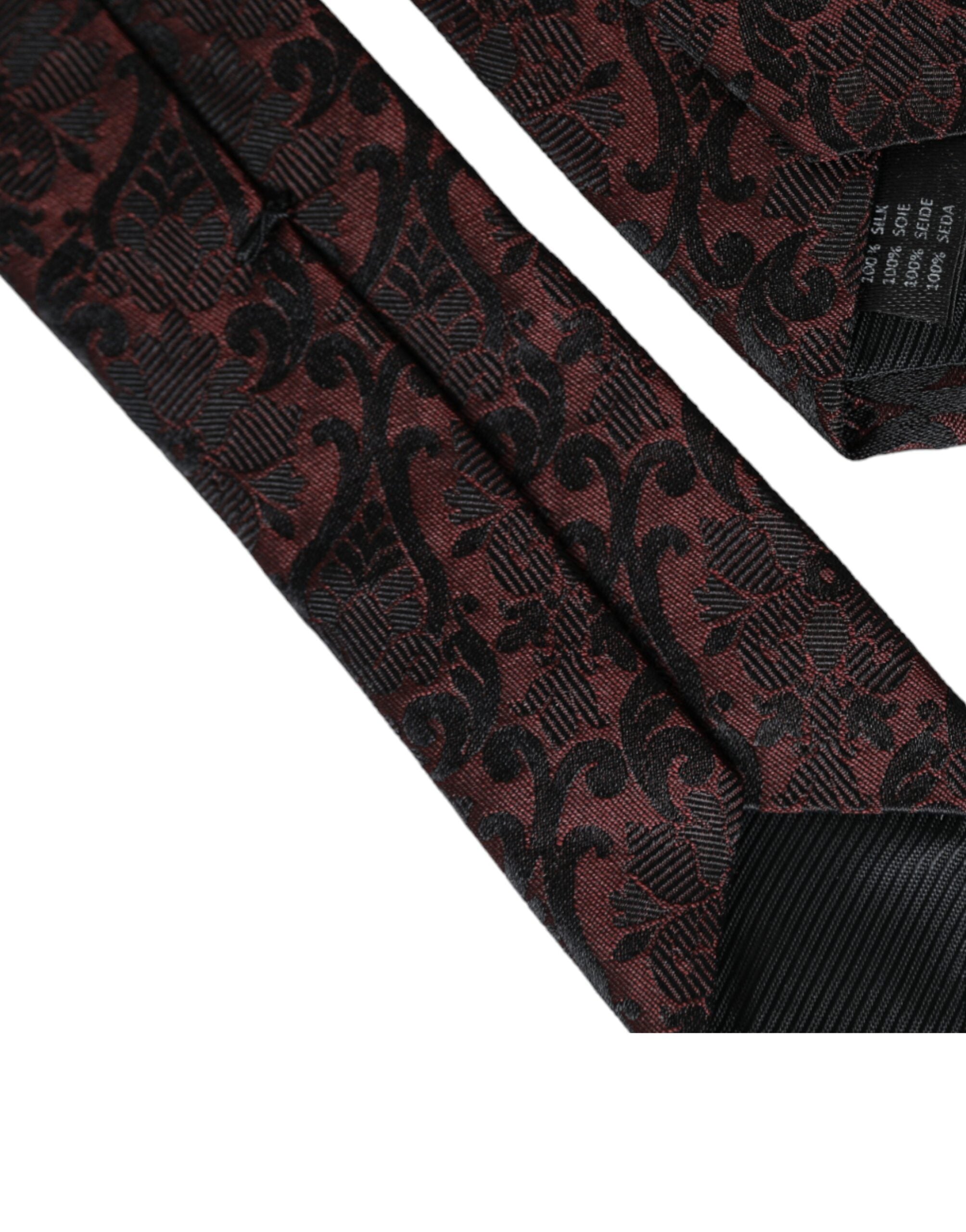 Dolce &amp; Gabbana – Verstellbare Seidenkrawatte mit Blumenmuster in Kastanienbraun