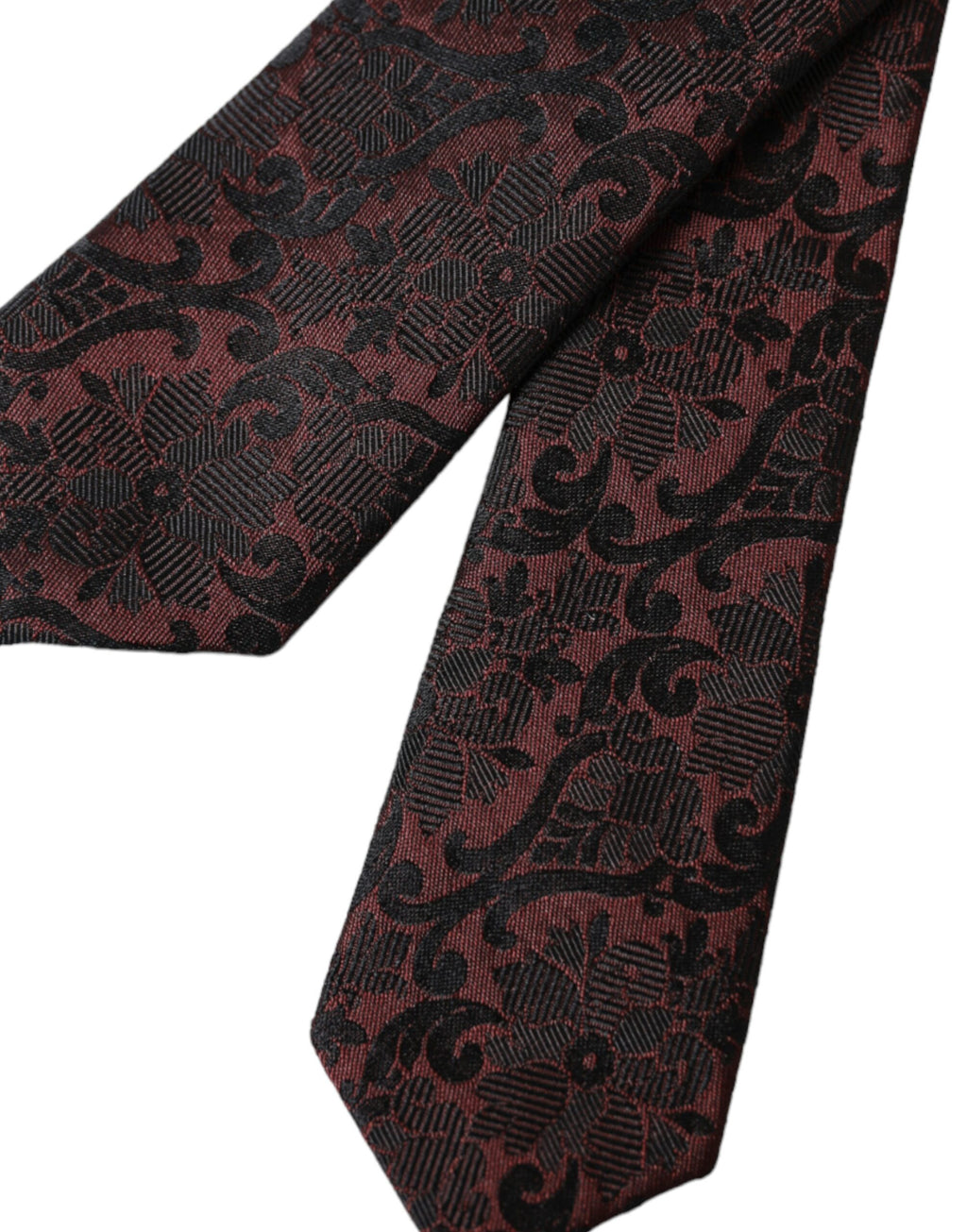Dolce &amp; Gabbana – Verstellbare Seidenkrawatte mit Blumenmuster in Kastanienbraun