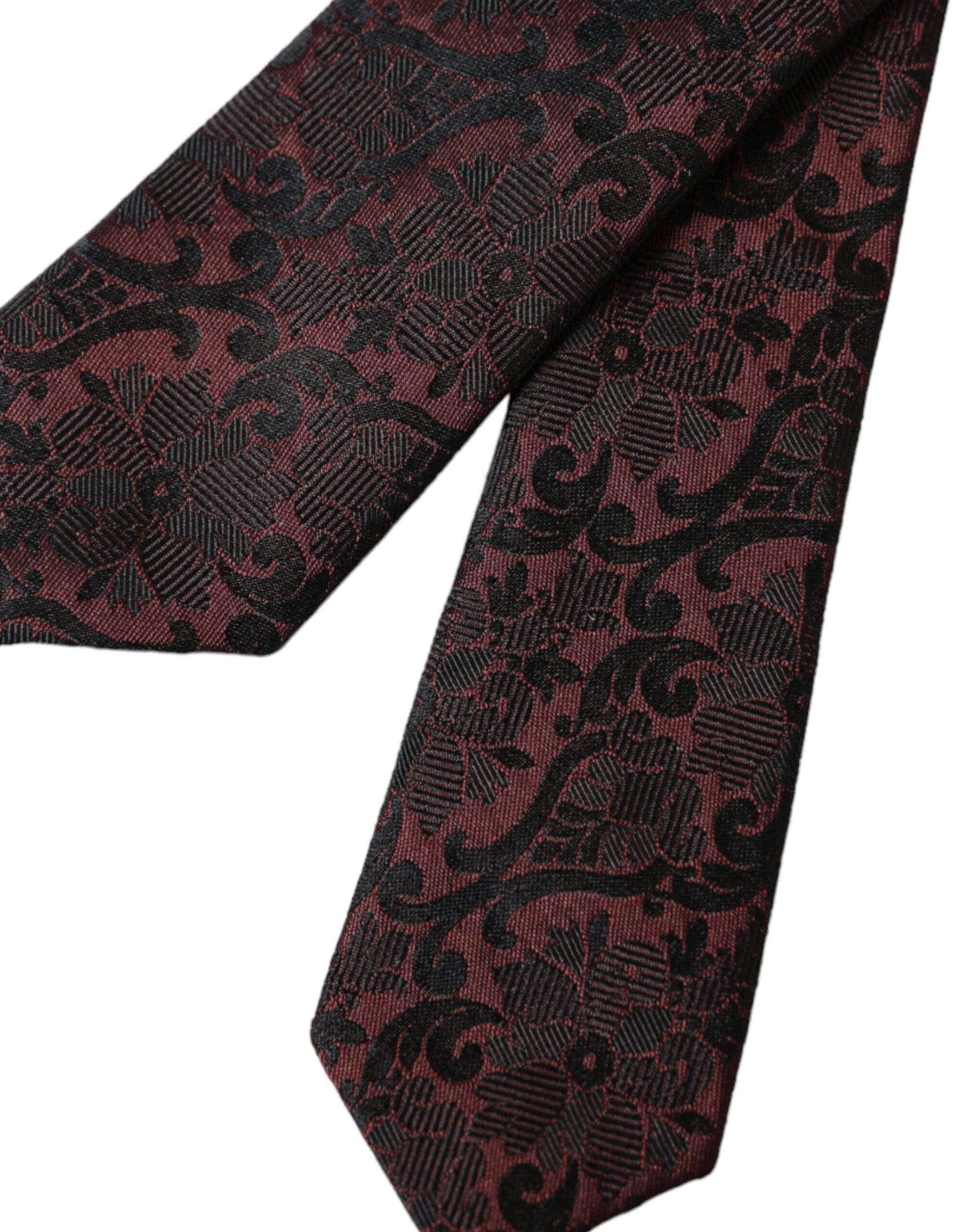 Dolce &amp; Gabbana – Verstellbare Seidenkrawatte mit Blumenmuster in Kastanienbraun