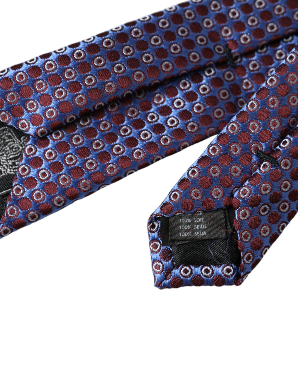 Cravate ajustable en soie à motifs bleu et violet Dolce &amp; Gabbana pour homme