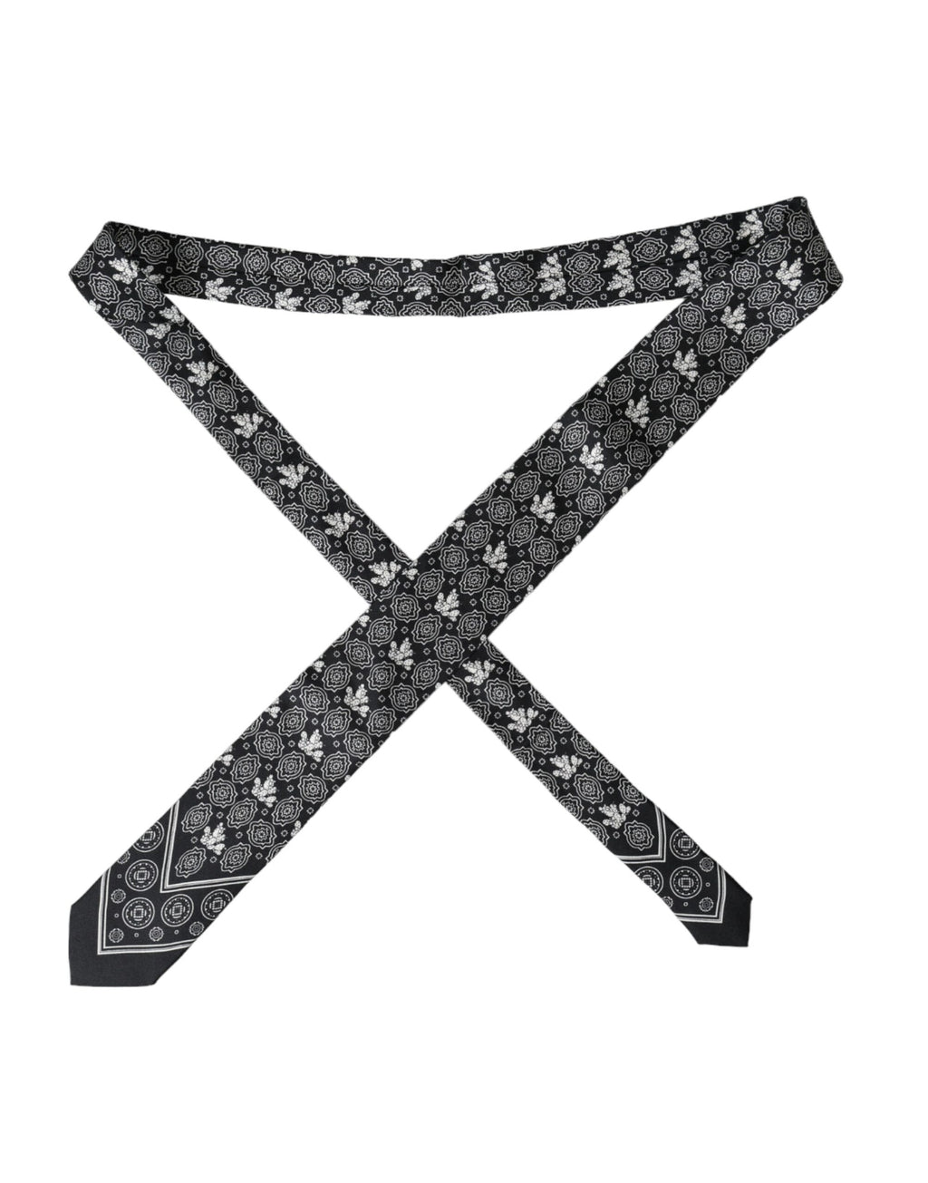Cravate ajustable noire à motifs Dolce &amp; Gabbana 100 % soie