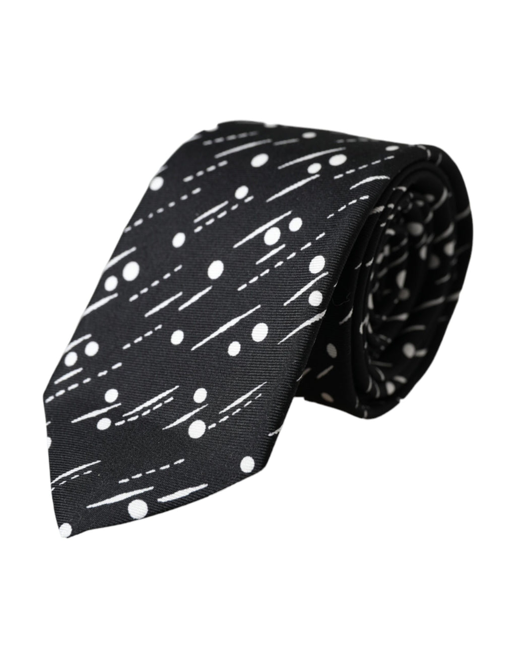 Cravate ajustable Dolce &amp; Gabbana en 100 % soie à pois noirs