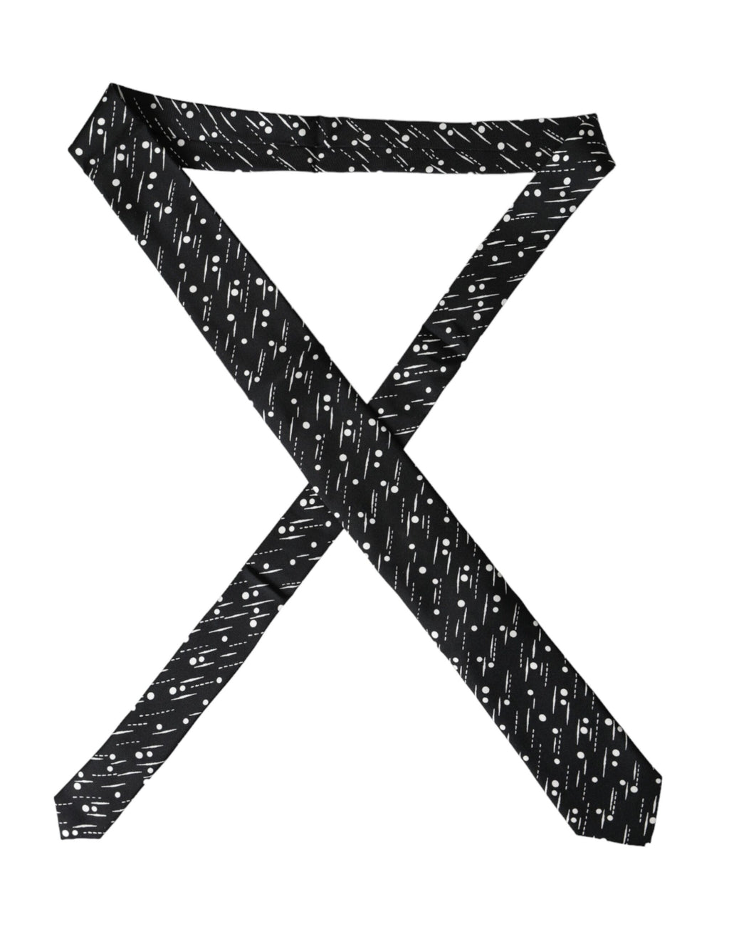 Cravate ajustable Dolce &amp; Gabbana en 100 % soie à pois noirs