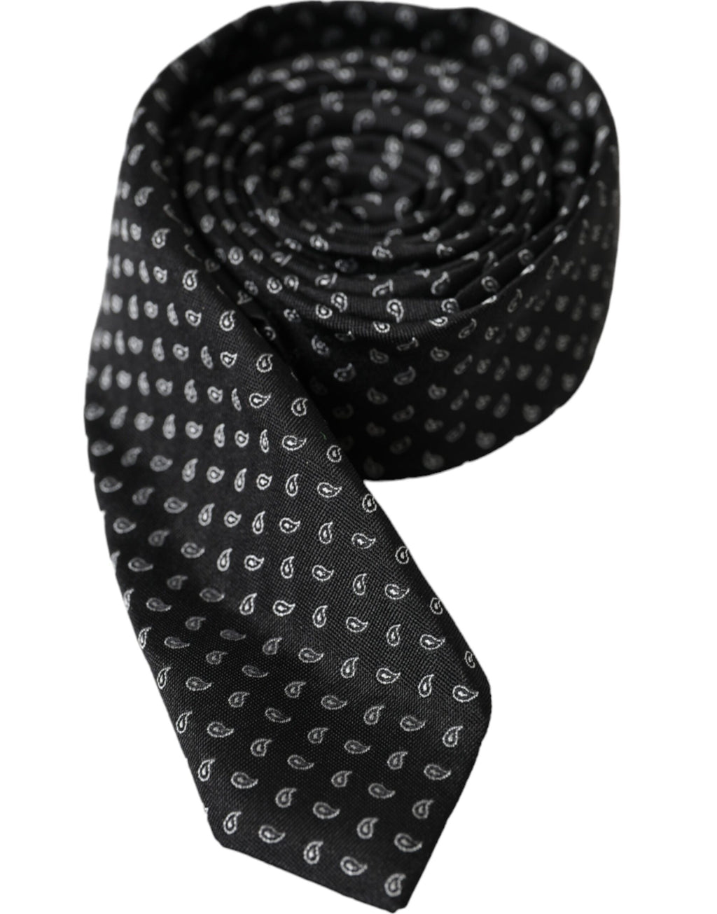 Dolce &amp; Gabbana – Verstellbare Herrenkrawatte aus schwarzer Seide mit Jacquardmuster