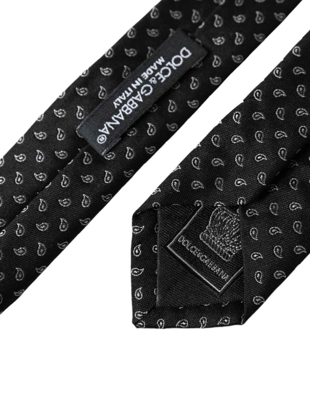 Dolce &amp; Gabbana – Verstellbare Herrenkrawatte aus schwarzer Seide mit Jacquardmuster