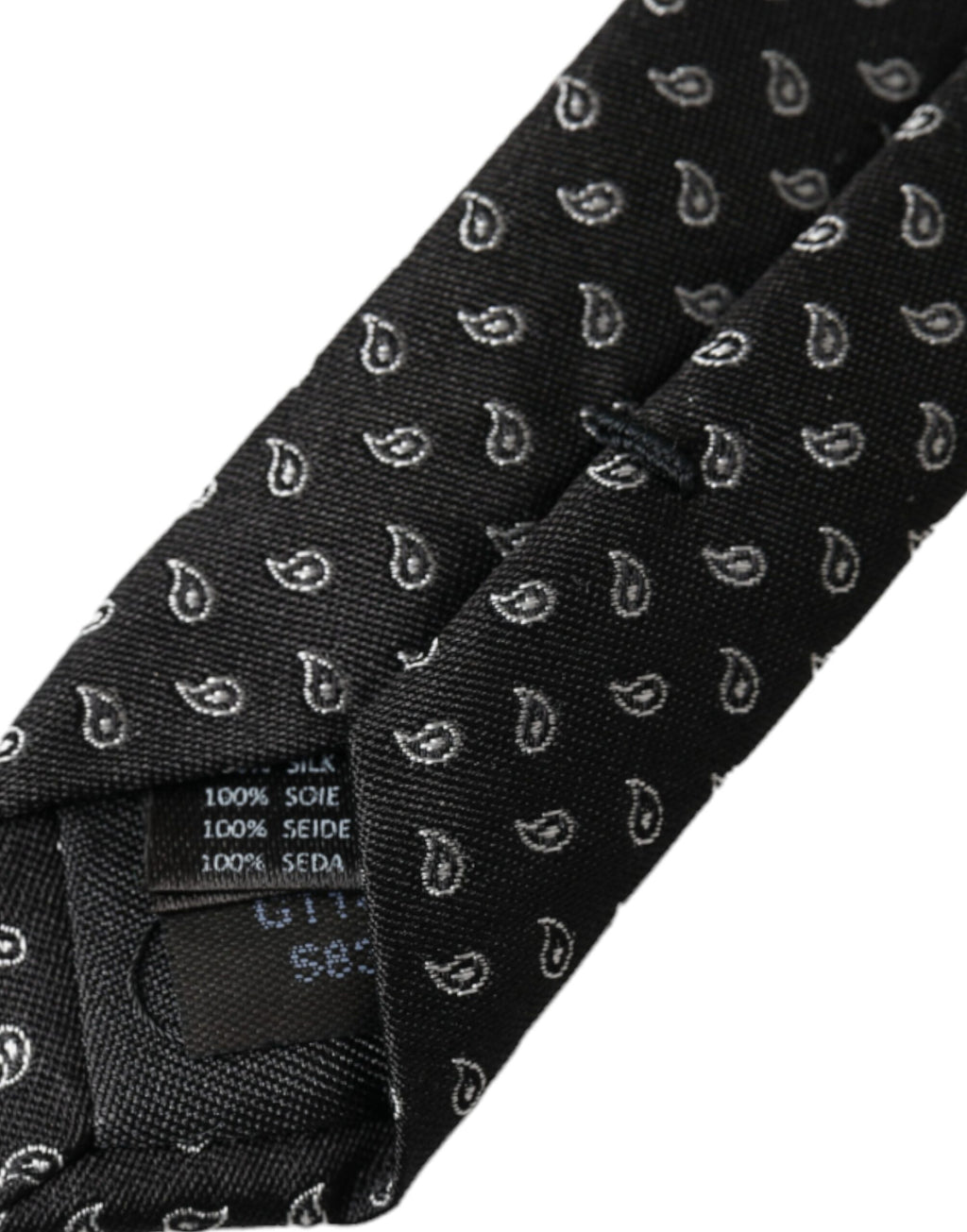 Dolce &amp; Gabbana – Verstellbare Herrenkrawatte aus schwarzer Seide mit Jacquardmuster