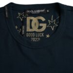 T-shirt à manches courtes et col rond en coton bleu foncé Dolce &amp; Gabbana