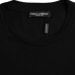 T-shirt à manches courtes et col rond en coton noir Dolce &amp; Gabbana