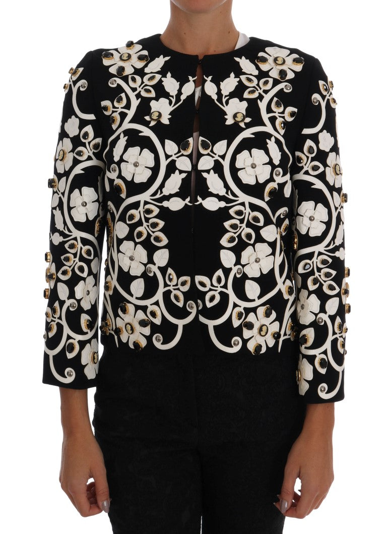 Dolce &amp; Gabbana Manteau en laine brodé de cristaux floraux