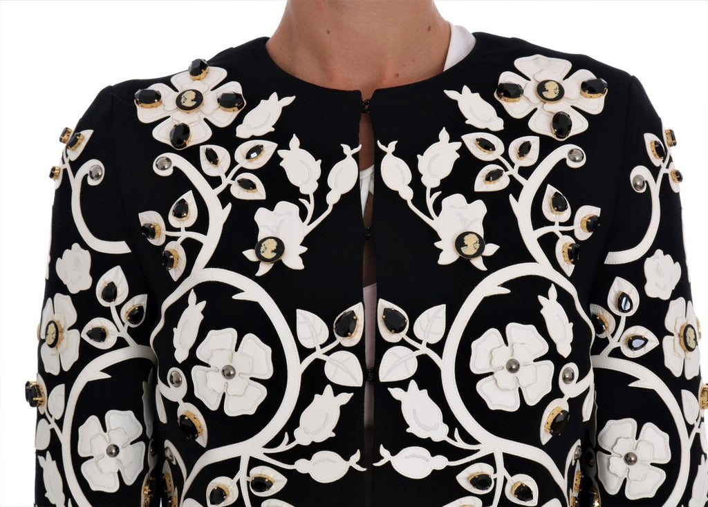 Dolce &amp; Gabbana Manteau en laine brodé de cristaux floraux