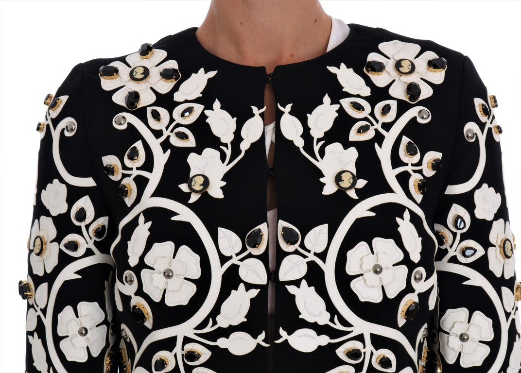 Dolce &amp; Gabbana Manteau en laine brodé de cristaux floraux