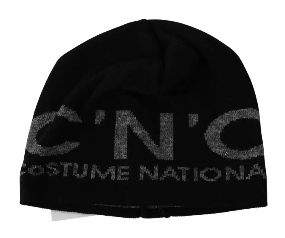 Bonnet en laine mélangée noire de marque Costume National