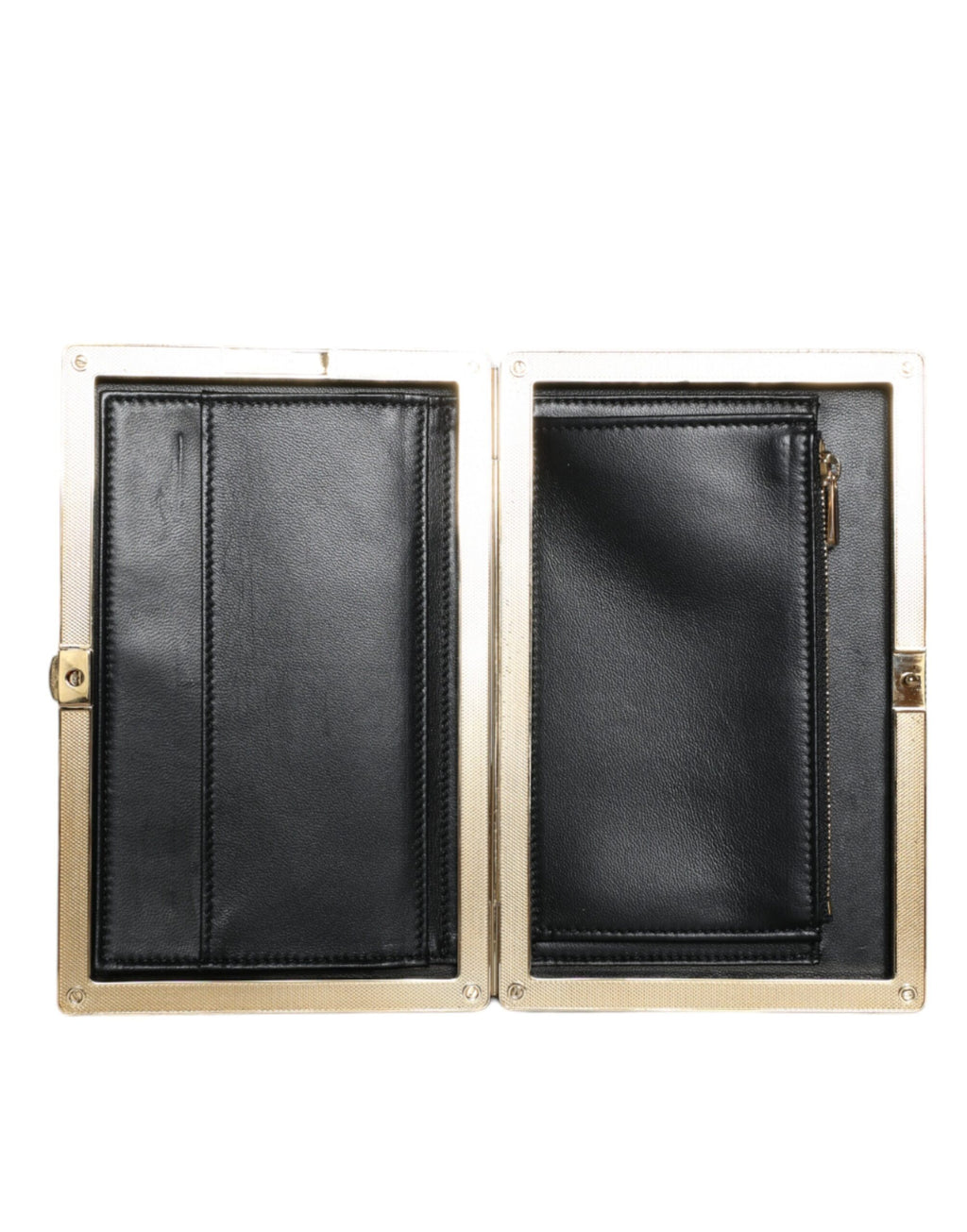 Sac à main de soirée Dolce &amp; Gabbana en velours noir avec cadre doré