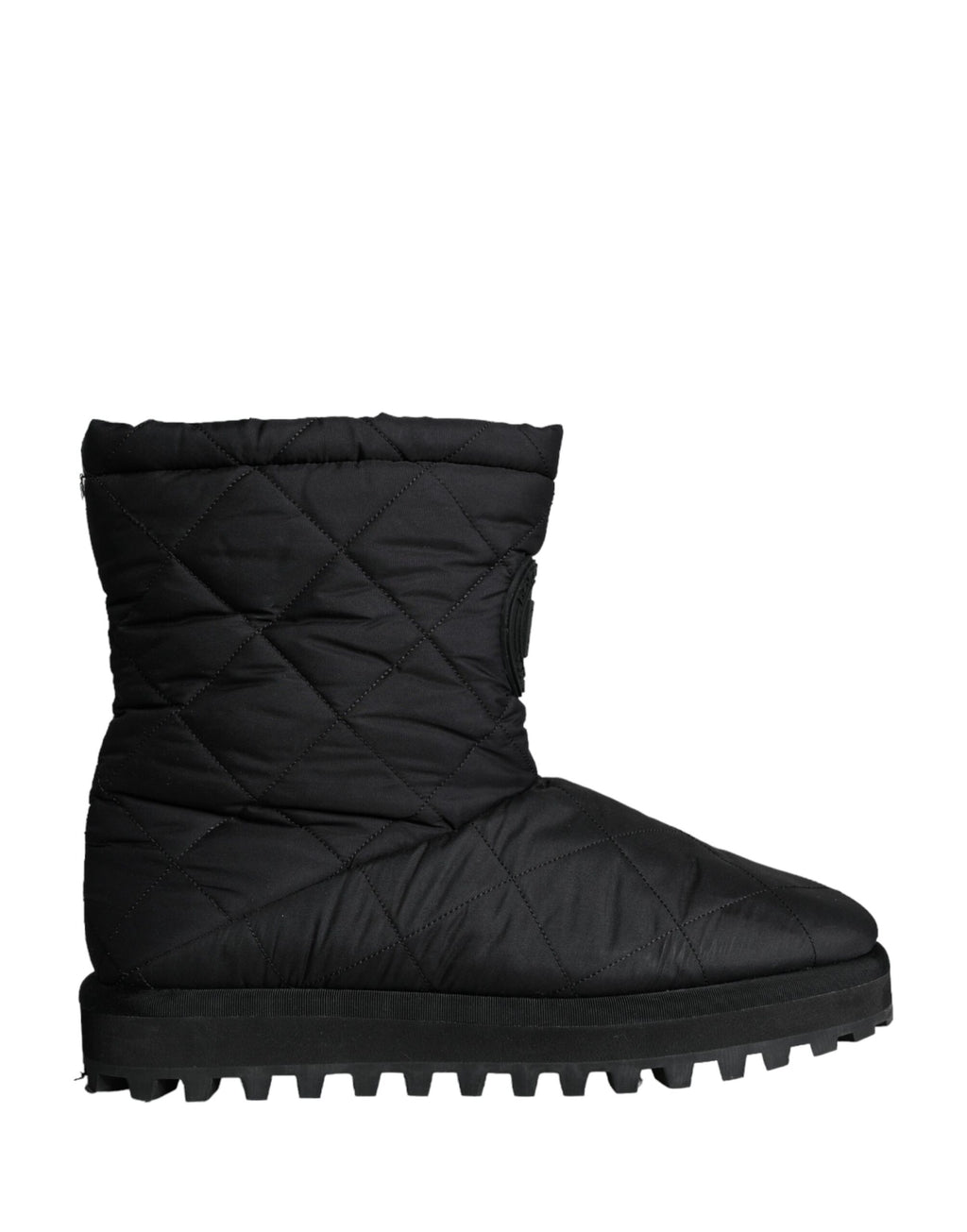 Dolce &amp; Gabbana Herren Stiefeletten aus schwarzem Nylon mit gepolsterter Wadenmitte