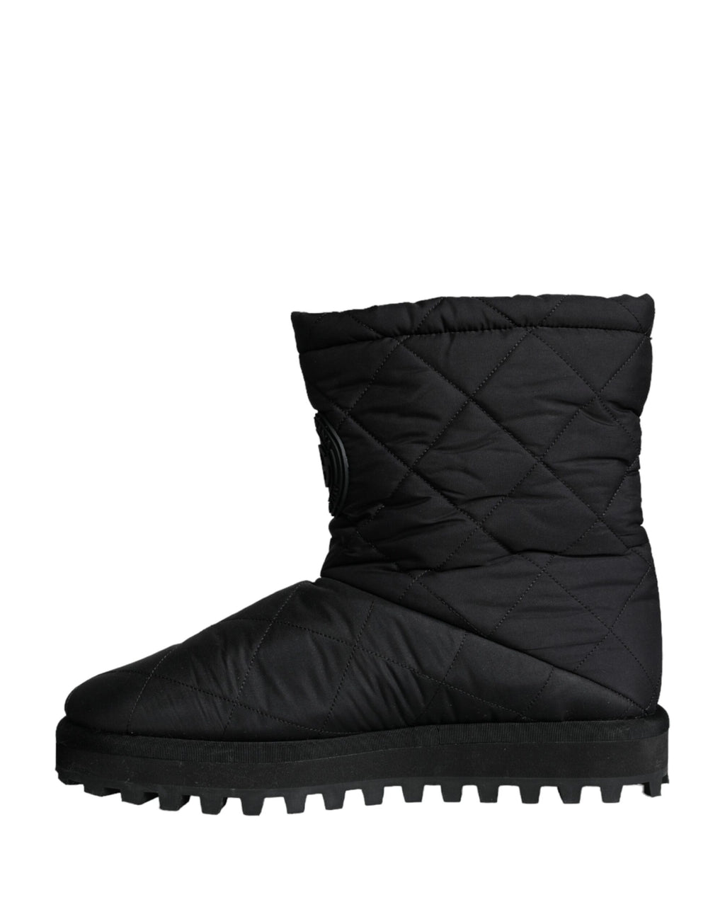 Dolce &amp; Gabbana Herren Stiefeletten aus schwarzem Nylon mit gepolsterter Wadenmitte