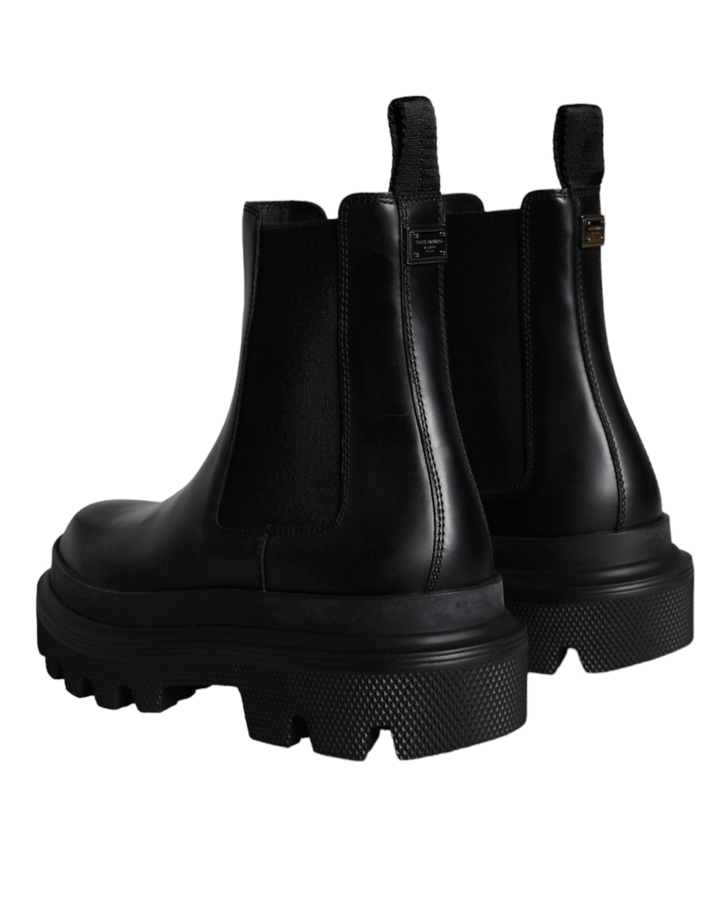 Dolce &amp; Gabbana – Slipper aus Stretch-Trekkingstiefeln aus schwarzem Leder