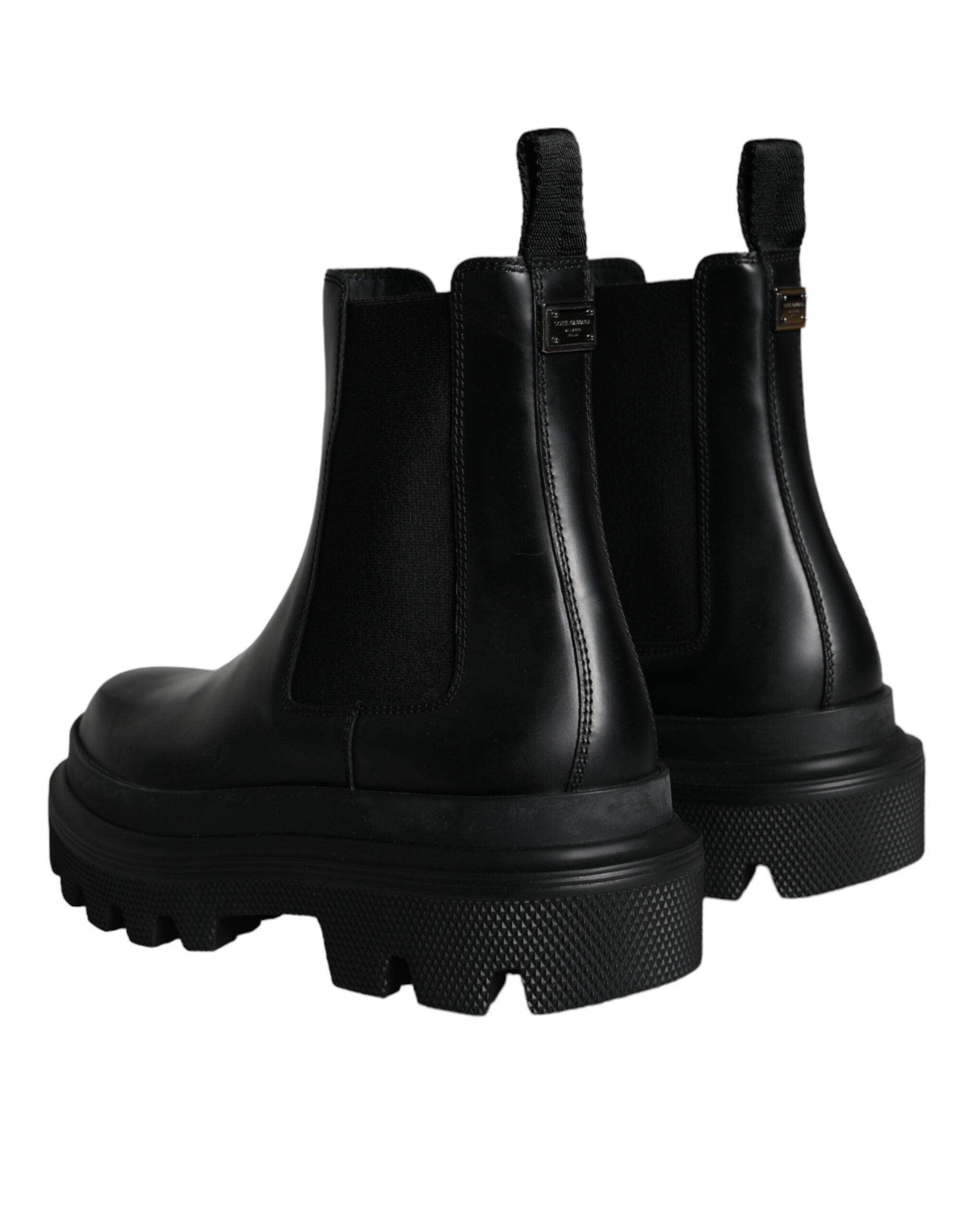 Dolce &amp; Gabbana – Slipper aus Stretch-Trekkingstiefeln aus schwarzem Leder
