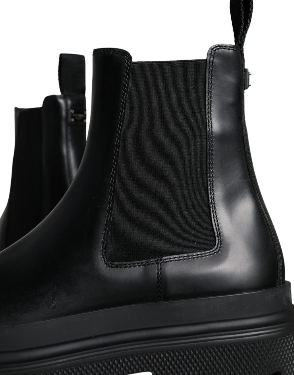 Dolce &amp; Gabbana – Slipper aus Stretch-Trekkingstiefeln aus schwarzem Leder