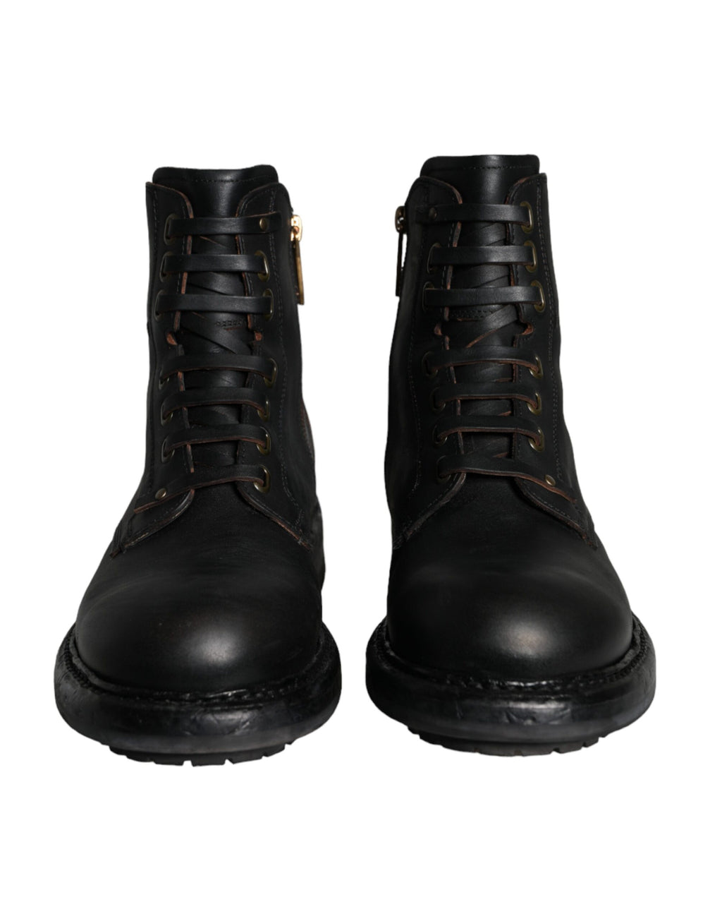 Dolce &amp; Gabbana – Schwarze Schnürstiefeletten mit halbhohem Schaft Herren Schuhe