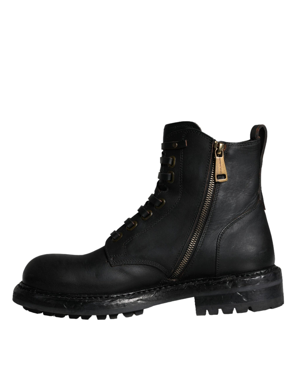 Dolce &amp; Gabbana – Schwarze Schnürstiefeletten mit halbhohem Schaft Herren Schuhe