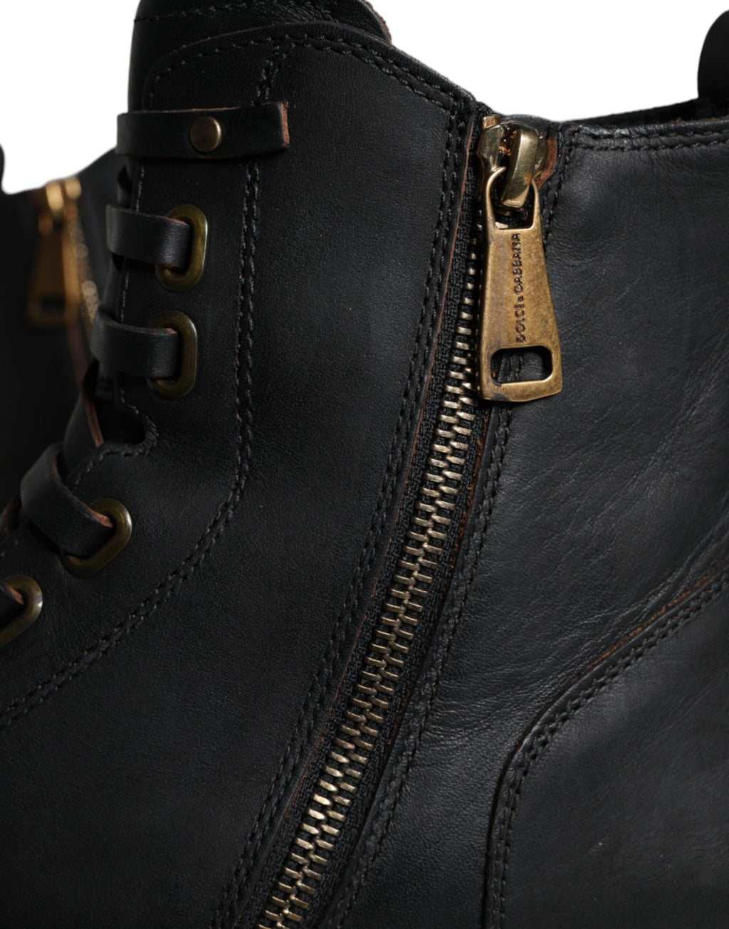 Dolce &amp; Gabbana – Schwarze Schnürstiefeletten mit halbhohem Schaft Herren Schuhe