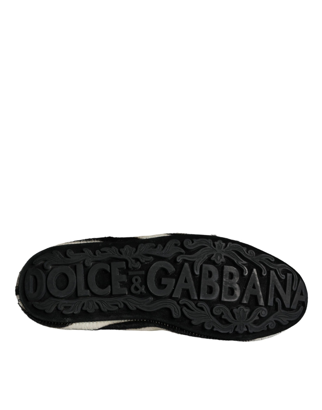 Mocassins à enfiler Dolce &amp; Gabbana en fourrure de veau noire et blanche pour homme