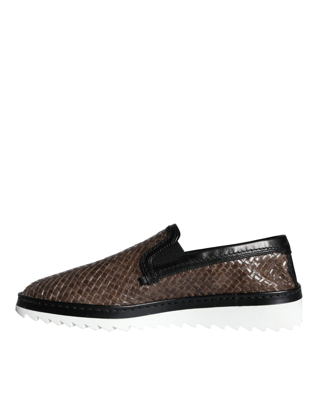 Mocassins Dolce &amp; Gabbana en cuir tressé marron et noir pour homme