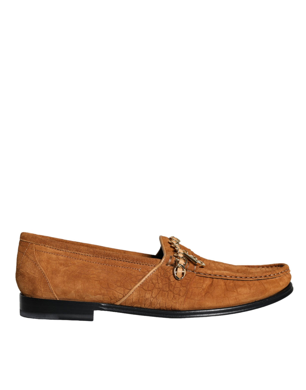 Mocassins à enfiler Dolce &amp; Gabbana en cuir velours marron avec logo