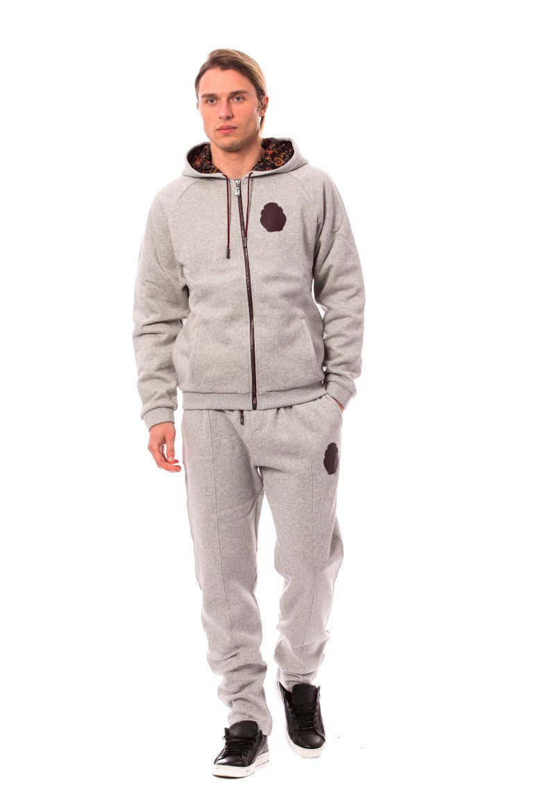 Billionaire Italian Couture – Elegantes Trainingsanzug-Ensemble aus grauer Baumwolle