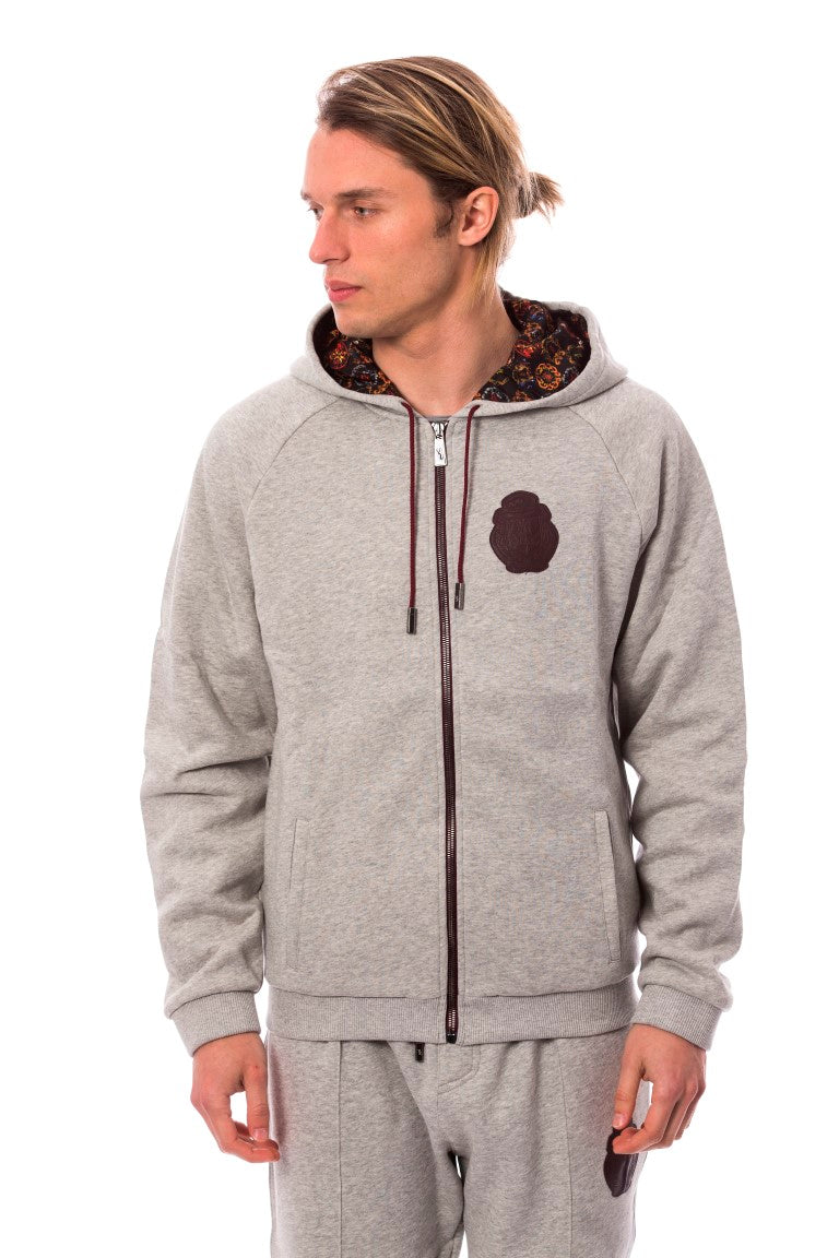 Billionaire Italian Couture – Elegantes Trainingsanzug-Ensemble aus grauer Baumwolle