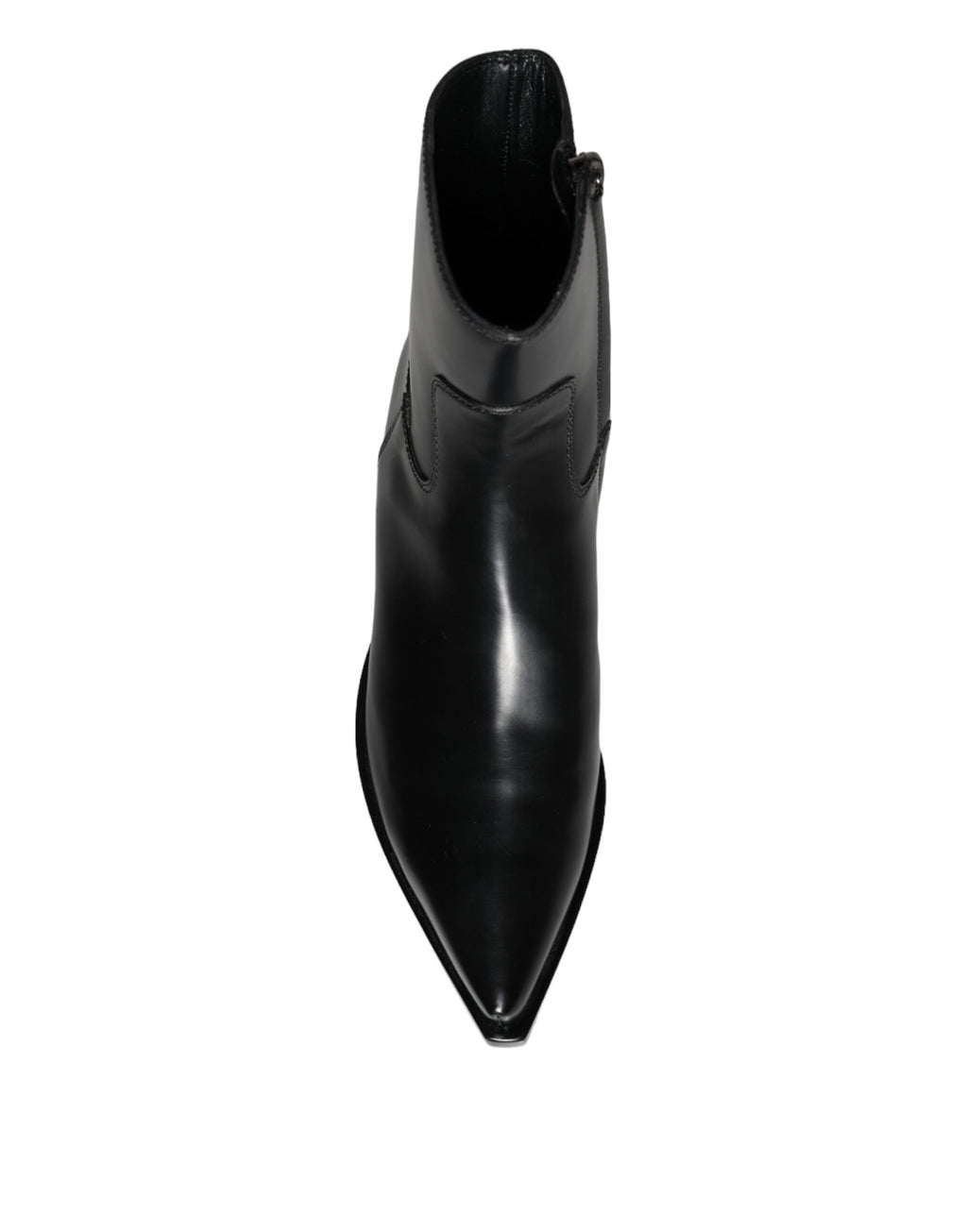 Dolce &amp; Gabbana Schwarze Lederstiefeletten Booties Schuhe