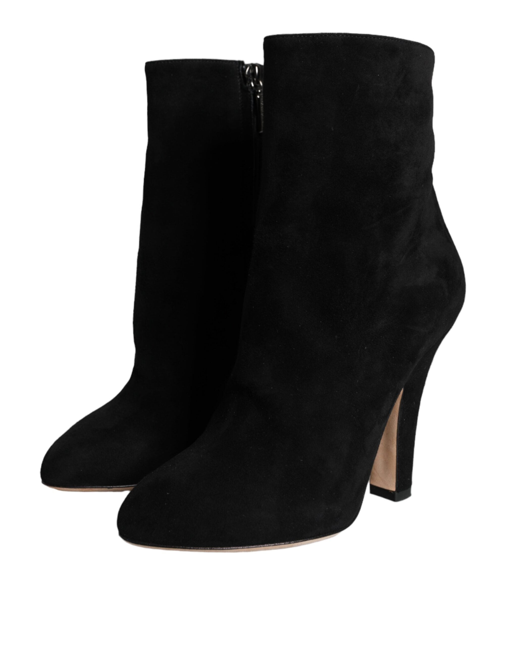 Dolce &amp; Gabbana – Wadenhohe Stiefel aus schwarzem Wildleder