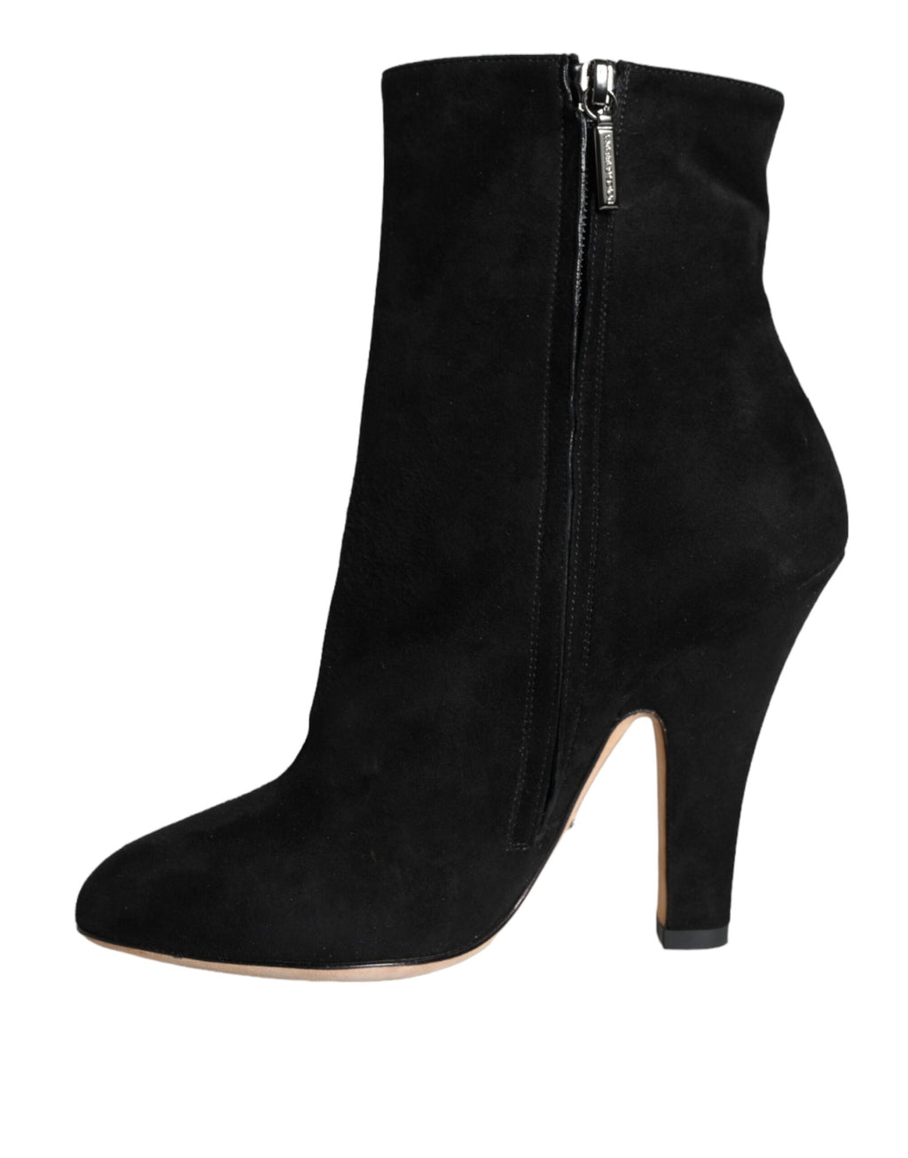 Dolce &amp; Gabbana – Wadenhohe Stiefel aus schwarzem Wildleder