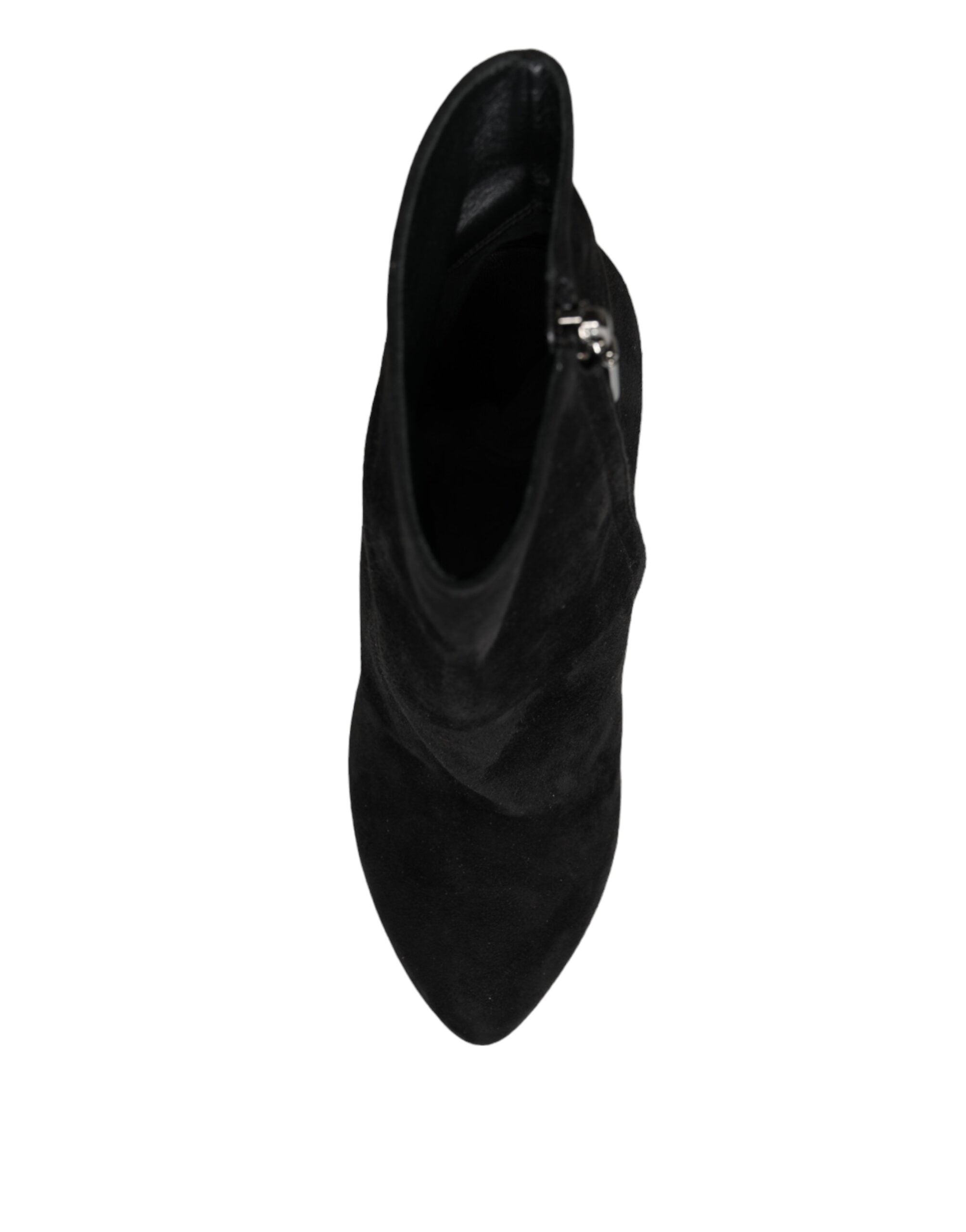 Dolce &amp; Gabbana – Wadenhohe Stiefel aus schwarzem Wildleder