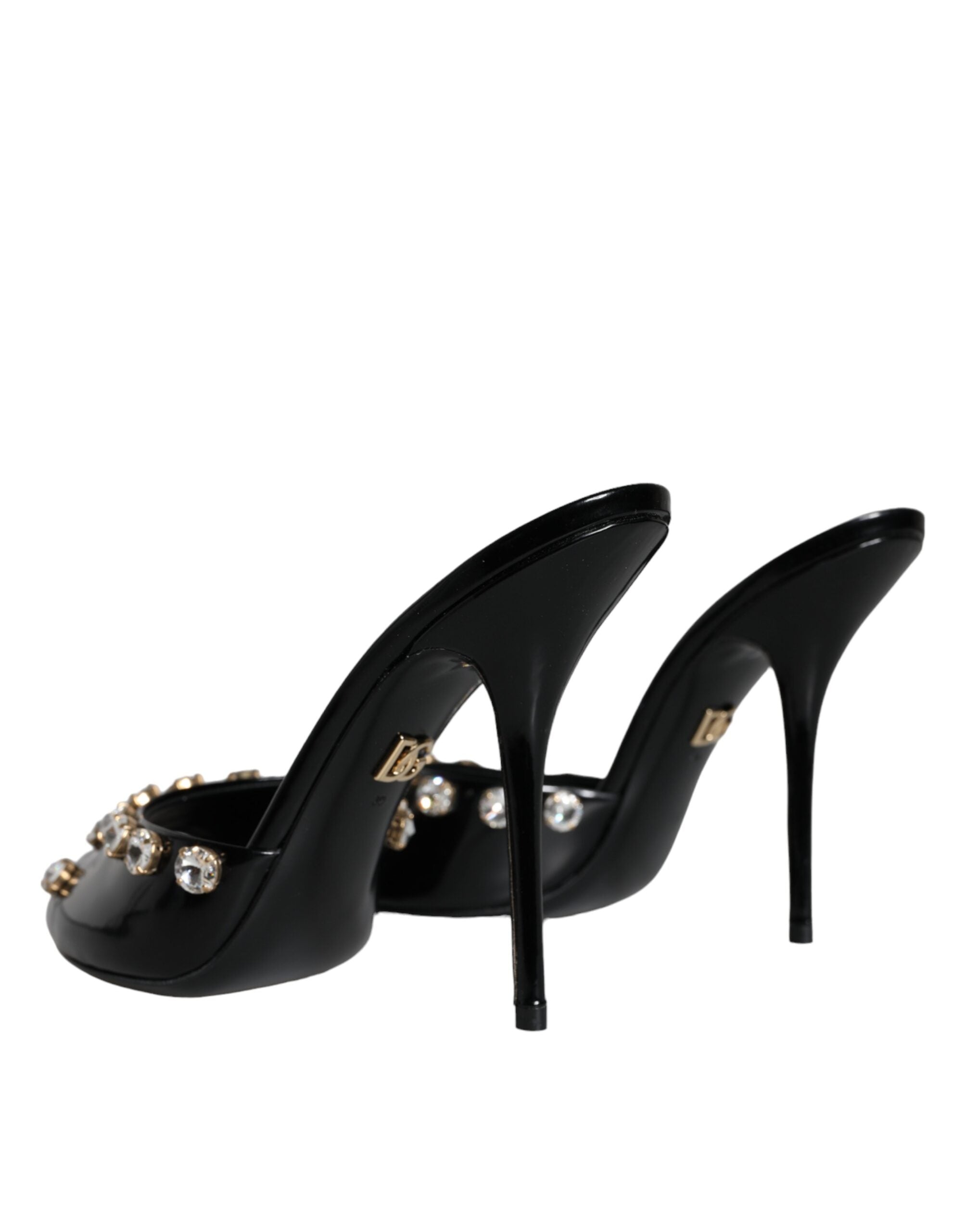 Sandales à talons en cristal noir Dolce &amp; Gabbana Keira