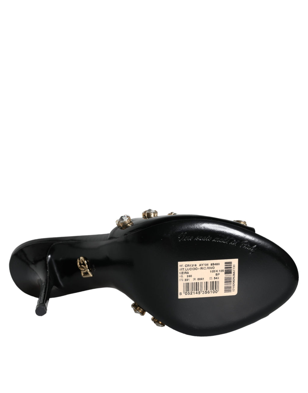 Dolce &amp; Gabbana Schwarze Kristall Heels Keira Sandalen Schuhe