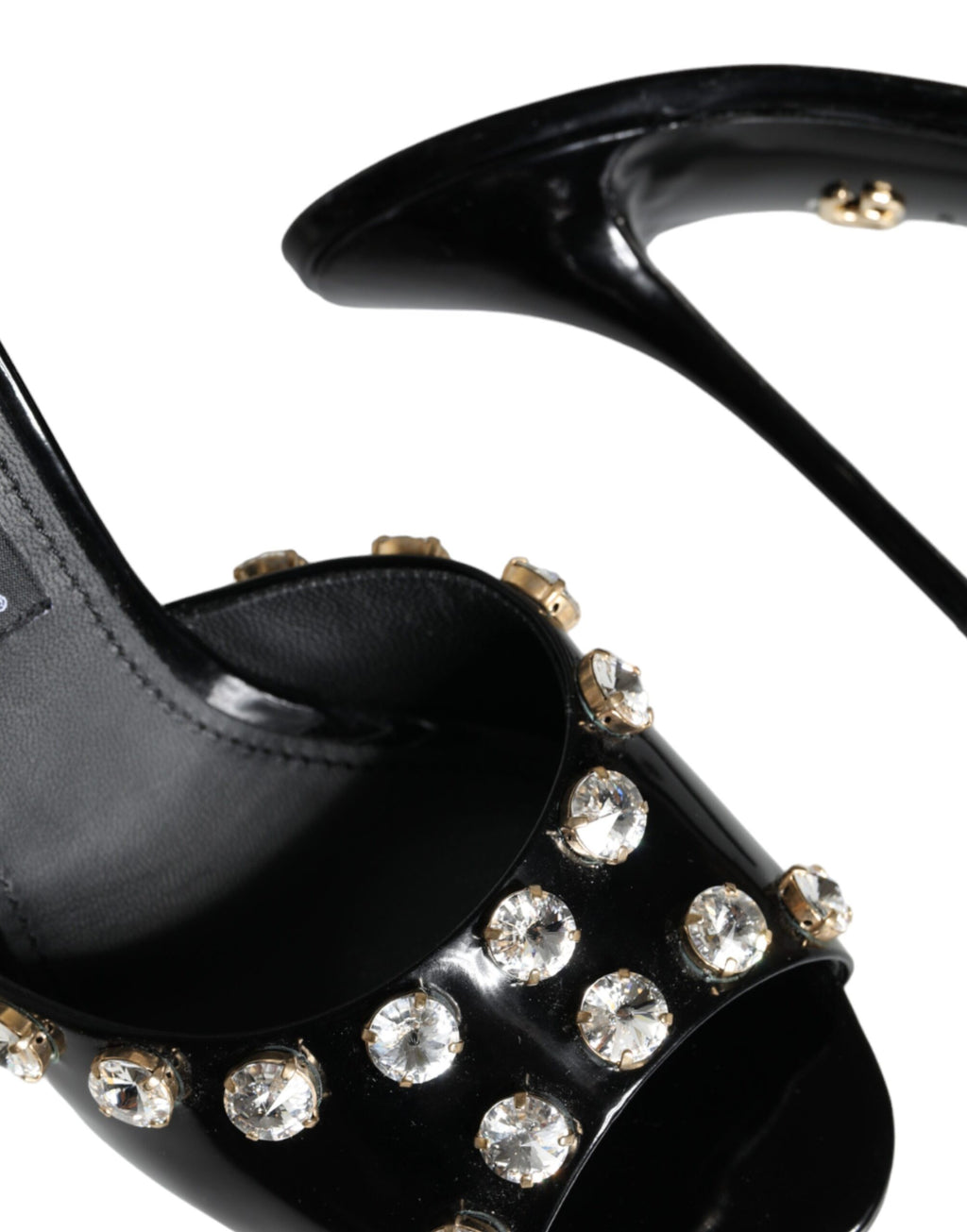 Dolce &amp; Gabbana Schwarze Kristall Heels Keira Sandalen Schuhe