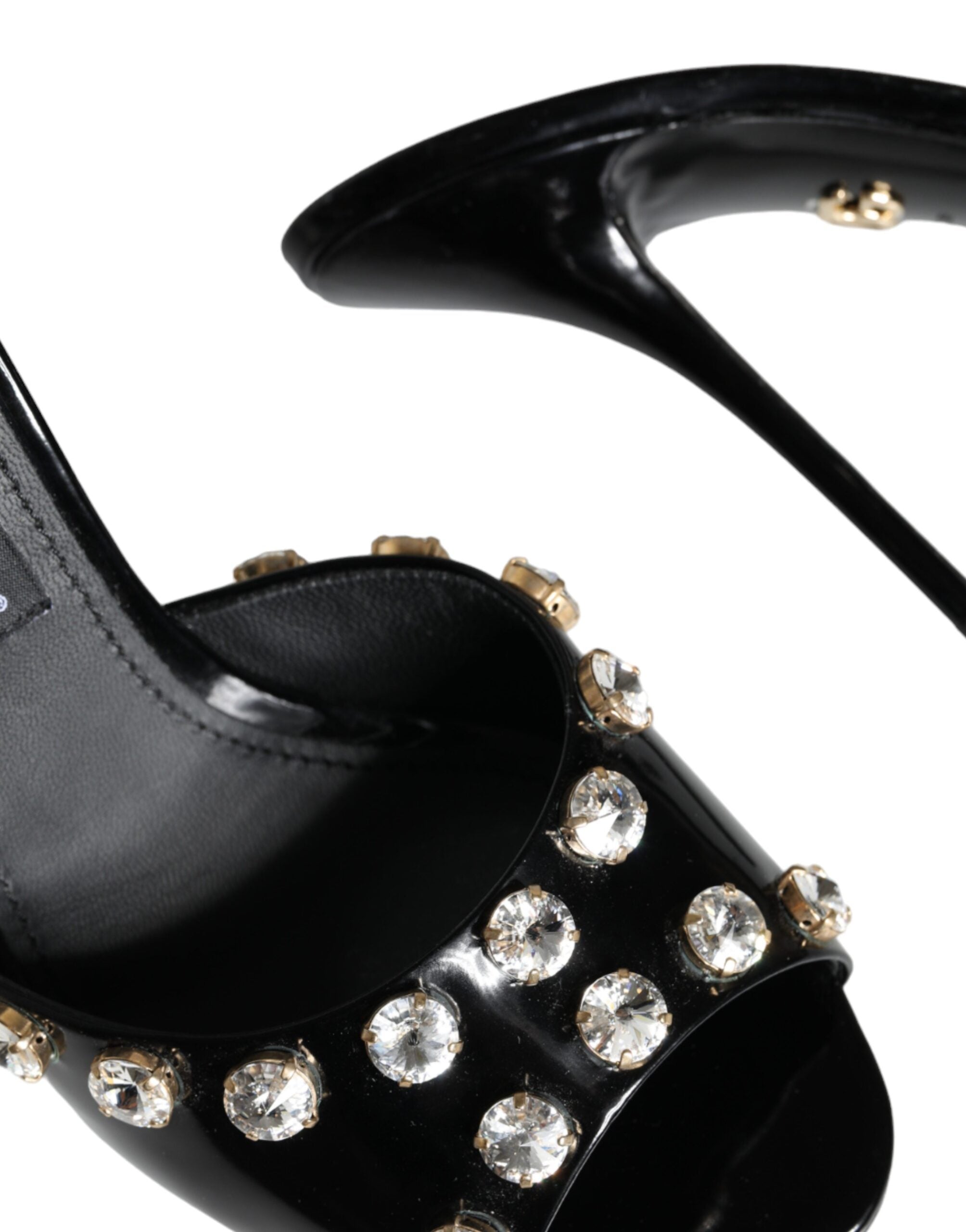 Sandales à talons en cristal noir Dolce &amp; Gabbana Keira