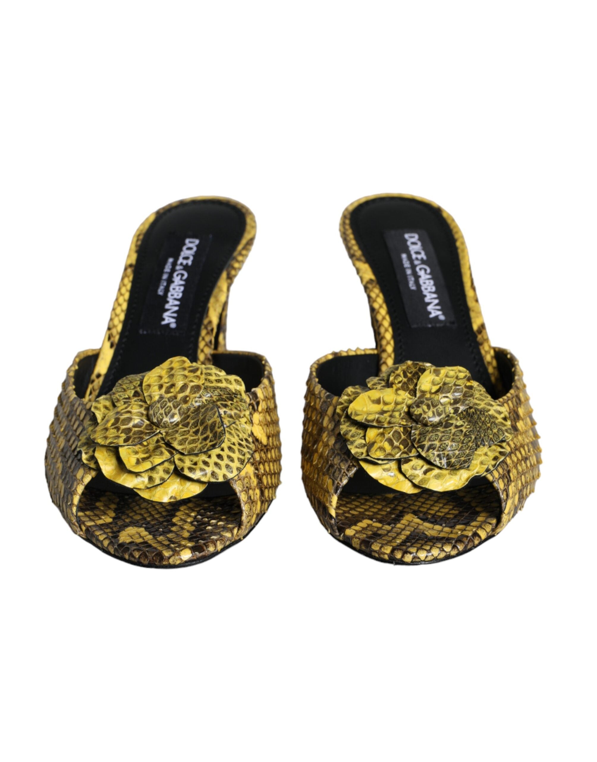 Chaussures à talons compensés Dolce &amp; Gabbana en cuir jaune