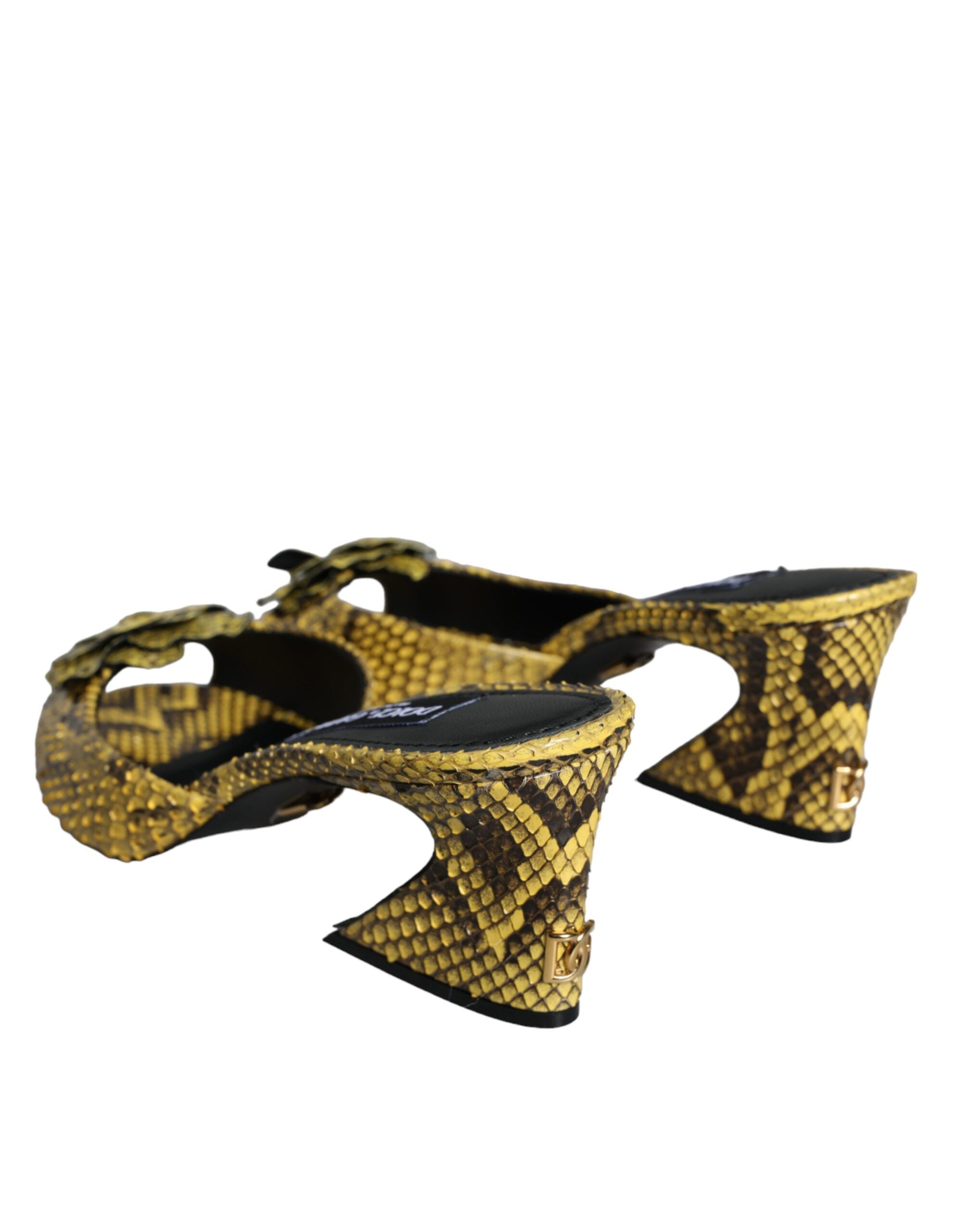 Chaussures à talons compensés Dolce &amp; Gabbana en cuir jaune