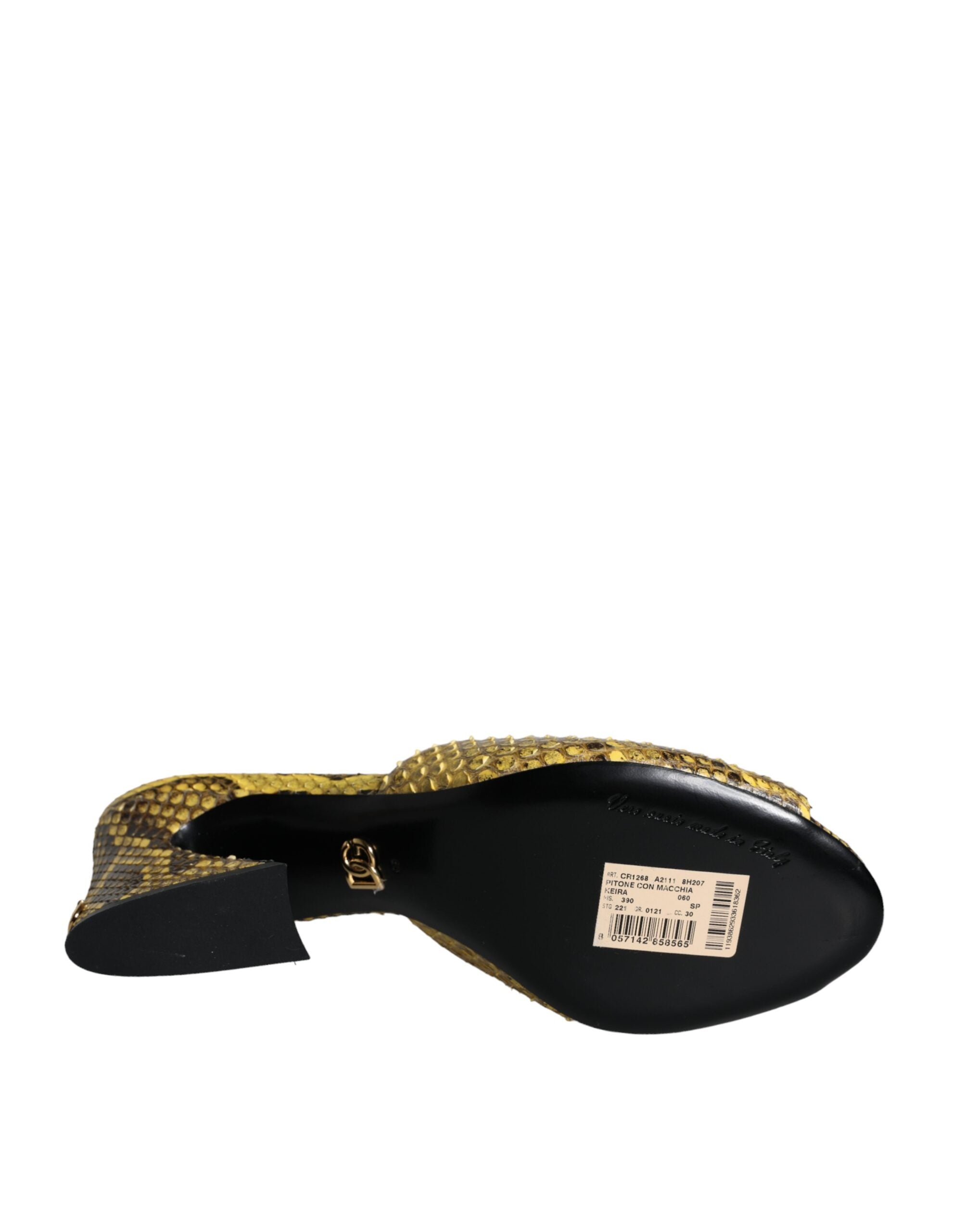 Chaussures à talons compensés Dolce &amp; Gabbana en cuir jaune
