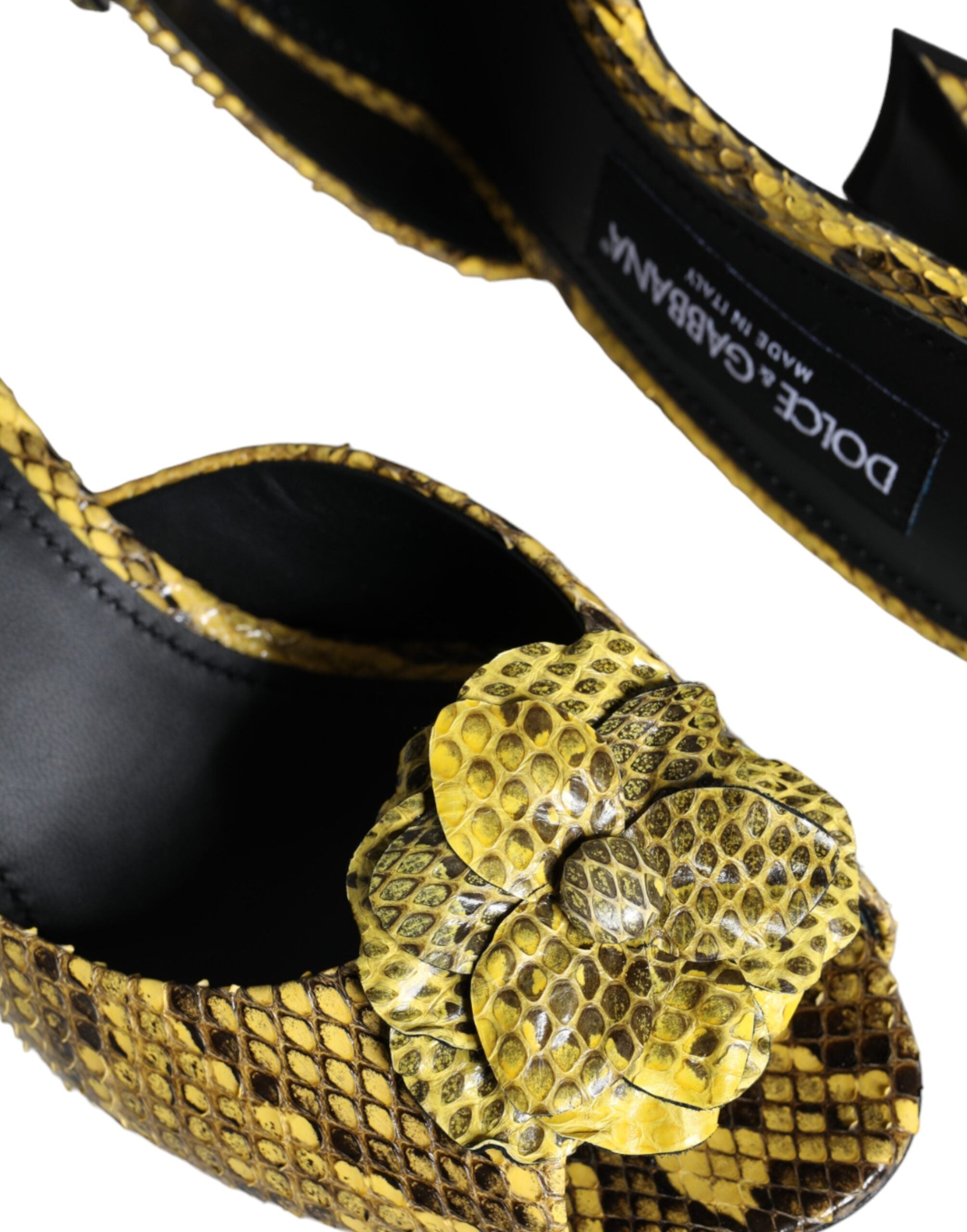 Chaussures à talons compensés Dolce &amp; Gabbana en cuir jaune