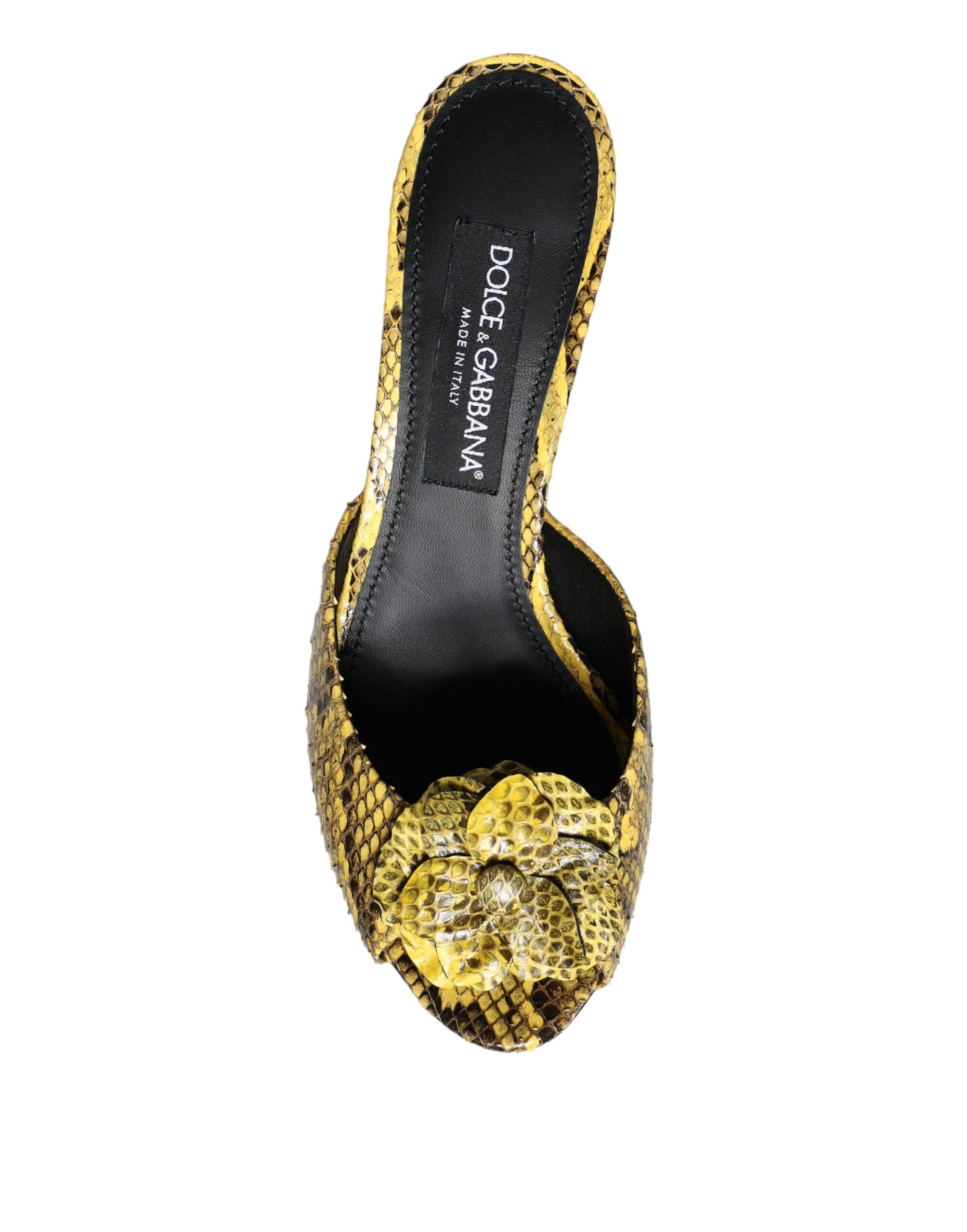Chaussures à talons compensés Dolce &amp; Gabbana en cuir jaune