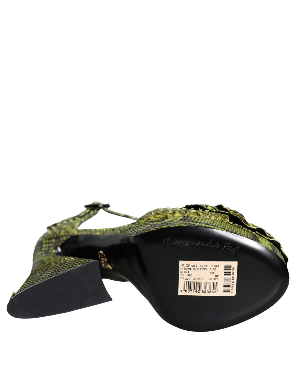 Dolce &amp; Gabbana Grüne Sandalen aus exotischem Leder mit Knöchelriemen