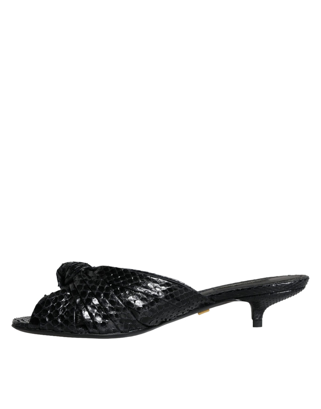 Sandales à talons en cuir noir Dolce &amp; Gabbana