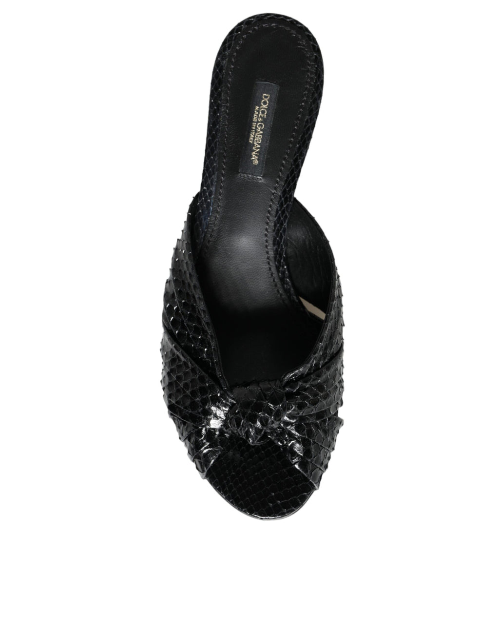 Sandales à talons en cuir noir Dolce &amp; Gabbana