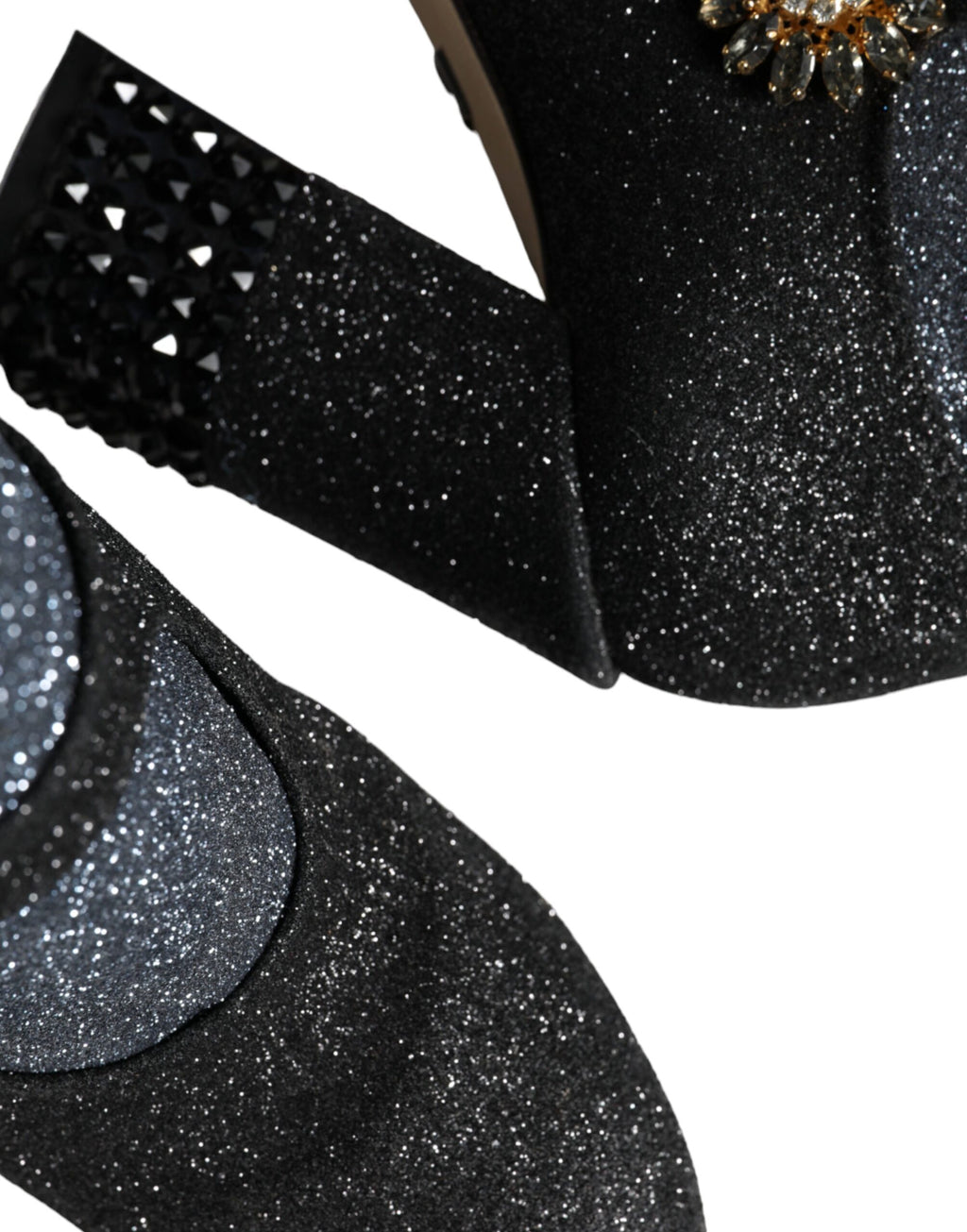 Dolce &amp; Gabbana – Mary Janes-Stiefeletten mit Kristallen in Schwarz
